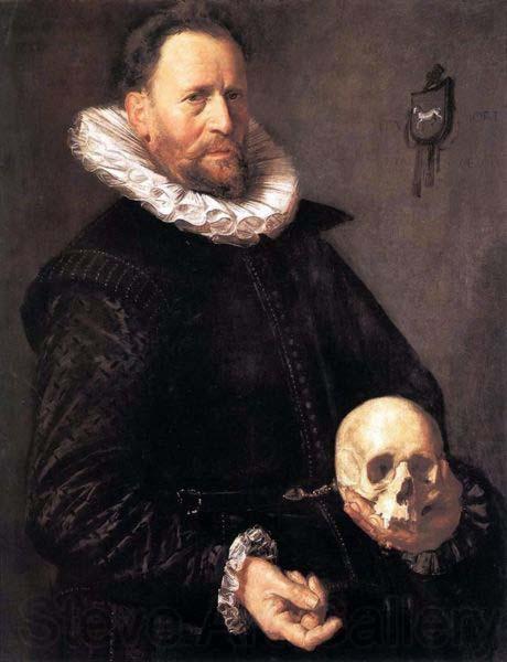 Frans Hals Portrait of a Man Holding a Skull. Norge oil painting art